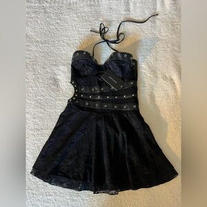 NWT Outcast Mini Black Lace Dress